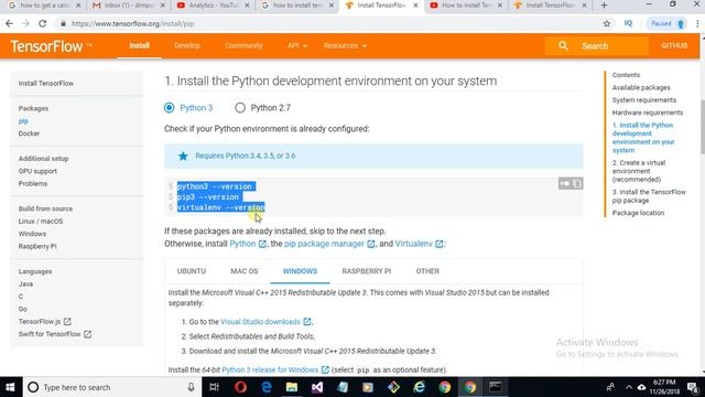 how to install tensorflow windows anaconda смотреть онлайн