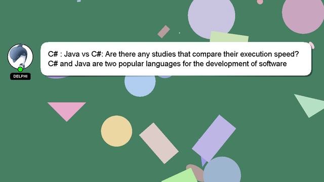 C# : Java vs C#: Are there any studies that compare their execution speed? смотреть онлайн