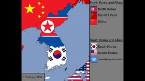 The Korean War with flags: Every Day