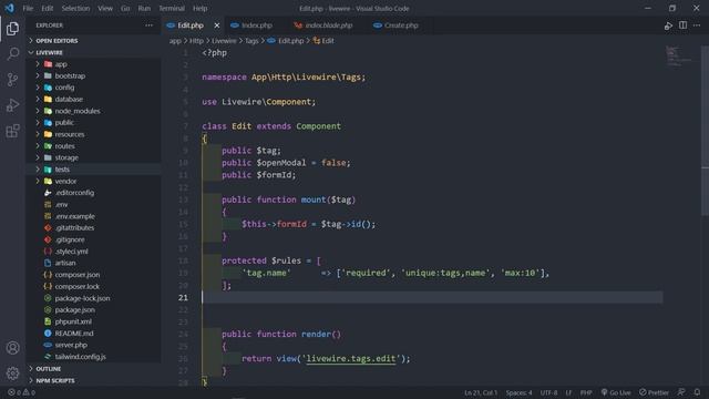"U" - Update | Edit component | Laravel Livewire CRUD смотреть онлайн