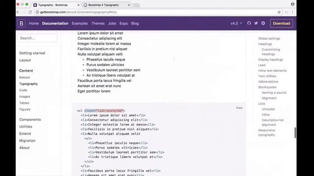 Bootstrap 4 Typography Techniques, Part 10: How to Style Lists смотреть онлайн