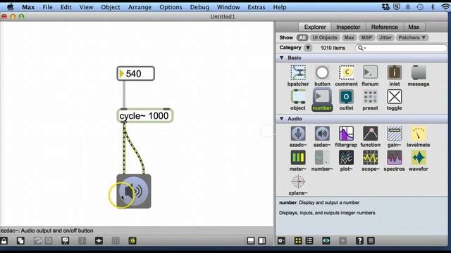 Max MSP V6 Tutorial 4 - The number object смотреть онлайн