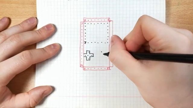 Как нарисовать приставку Game boy. Рисунки по клеточкам смотреть онлайн