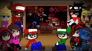 Super Mario Bros and Characters react to Mario Madness V1 Part 1 || FreshgachaYT ||