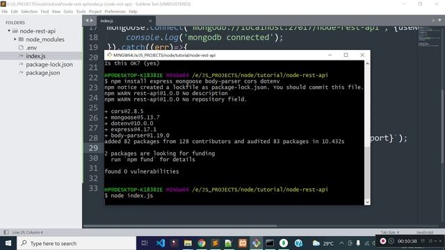 Node JS getting started with Express + MongoDB смотреть онлайн