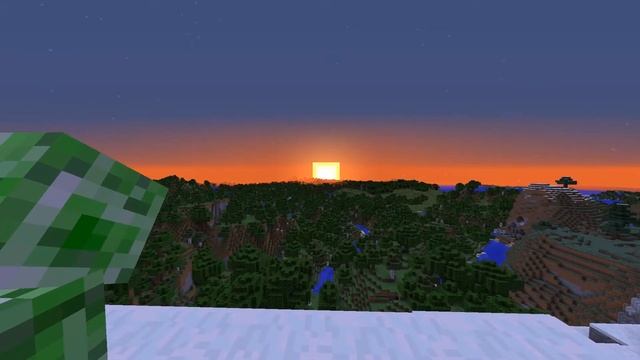 Майнкрафт грустный крипер смотрит на закат... смотреть онлайн