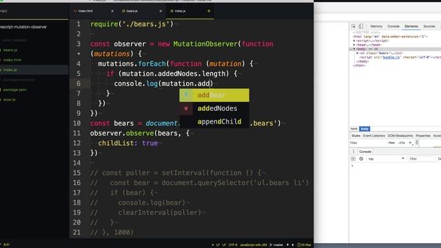 JavaScript Mutation Observer смотреть онлайн