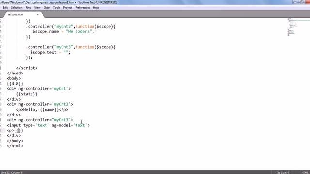 Урок 2. AngularJs ng-model смотреть онлайн