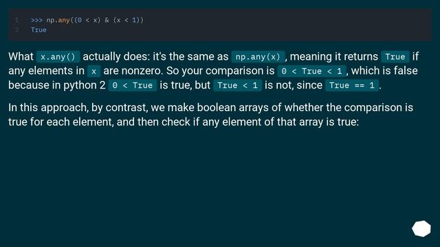 arithmetic comparisons on numpy arrays смотреть онлайн