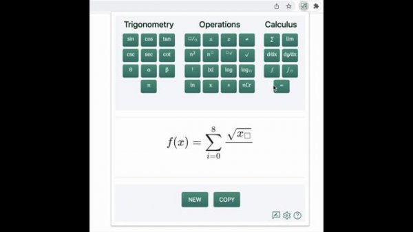 MATH Keys Tutorial - Online Equation Editor
