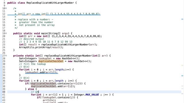 REPLACE DUPLICATE NUMBER WITH LARGER NUMBER #JAVA #CODING #PROGRAMMING #PAYTM #INTERVIEWQUESTION смотреть онлайн