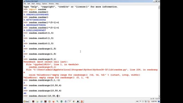 RANDOM MODULE FUNCTIONS IN PYTHON смотреть онлайн