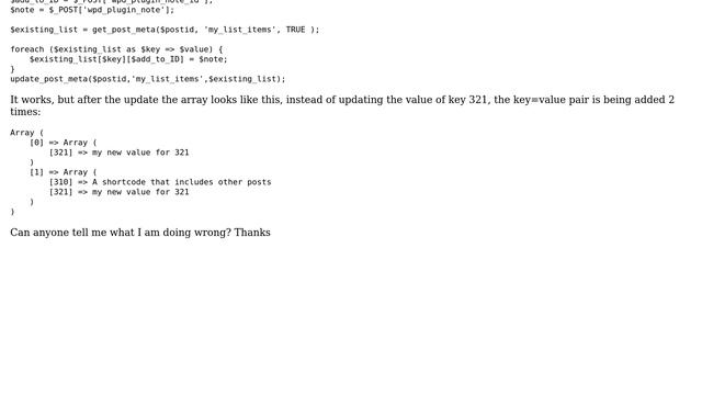 Wordpress: Update value of a associative array with update_post_meta смотреть онлайн