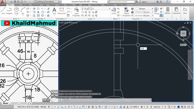 AutocAD 2D Practice Drawing / Basic & Advance Tutorial / Exercise 34 смотреть онлайн