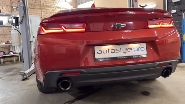 Chevrolet Camaro - установили топовые bi-led модули Aozoom Dragon Night, управляемый выхлоп смотреть онлайн