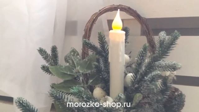 Свечи СТОЛОВЫЕ с LED-огнями высокие, белые, набор 4 шт., 17.3х2.7 см, батарейки XX8763510 смотреть онлайн
