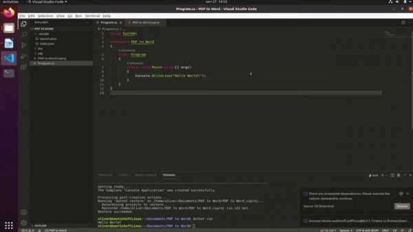 Как программно сконвертировать PDF в Word в системе Linux