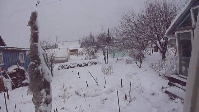 Очень много снега в саду в конце апреля. Видео Нусратуллина Ф.Г. смотреть онлайн