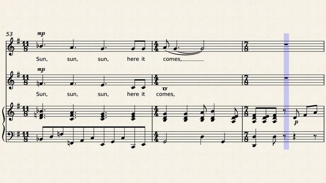 Here comes the sun – The Beatles - arranged for SA choir and piano смотреть онлайн