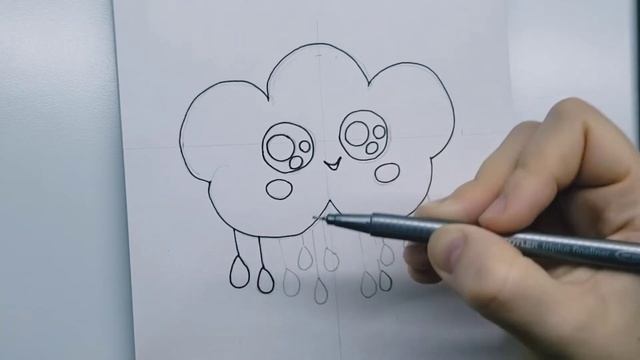 How to Draw Cloud Cute and Simple ☁️ как нарисовать облако мило и просто. смотреть онлайн