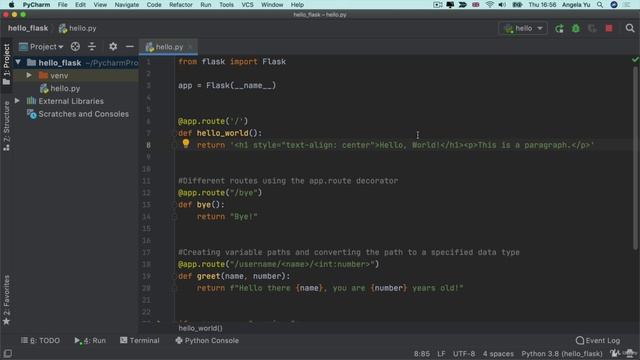 Day 55 - Intermediate+ HTML & URL - 3. Rendering HTML Elements with Flask смотреть онлайн