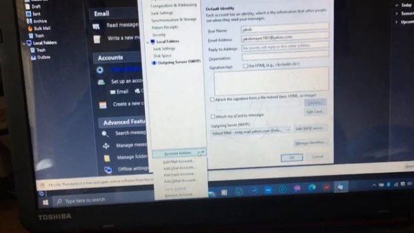 how to logout of your account on Mozilla Thunderbird