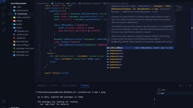 Creating Custom Cool Cursor with Next.js and GSAP | Interactive Web Design Tutorial смотреть онлайн
