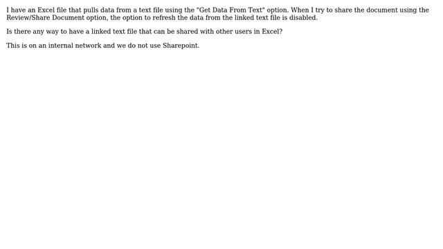 Can I share an excel file that has a link to a text file? смотреть онлайн