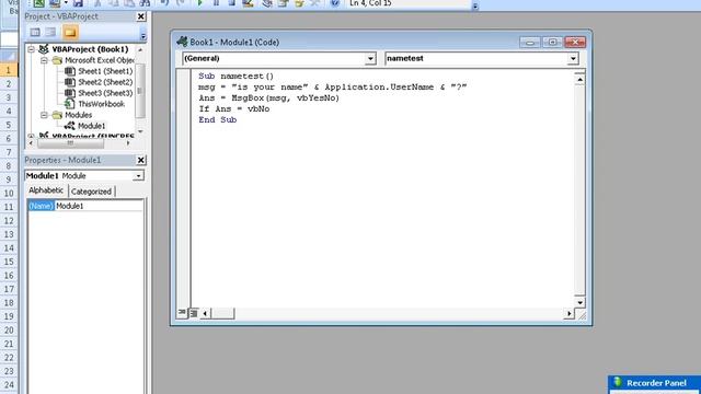 Excel VBA example 3: messagebox command смотреть онлайн