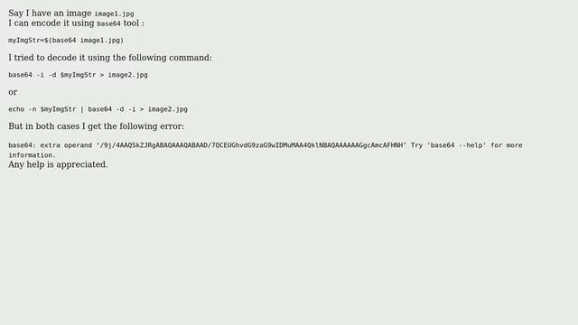 Ubuntu: How to decode an image string using base64 in command line? смотреть онлайн