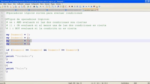 Tutorial de Perl parte 7 - Operadores Lógicos смотреть онлайн