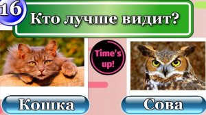 Увлекательная викторина о животных. Угадай правильный ответ за 5 секунд. 30 вопросов про животных.