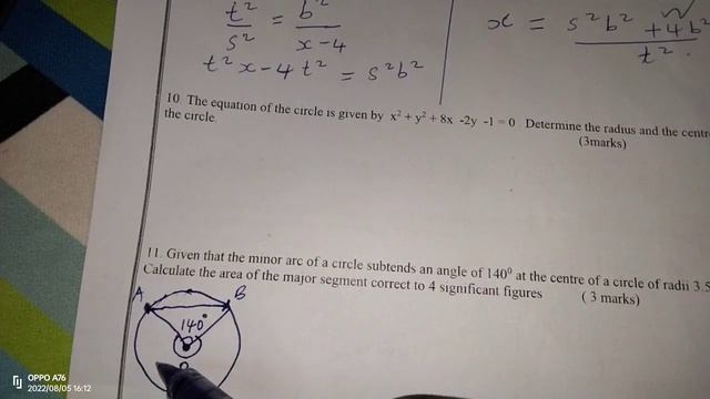 THE AREA OF A MAJOR SEGMENT OF A CIRCLE. смотреть онлайн