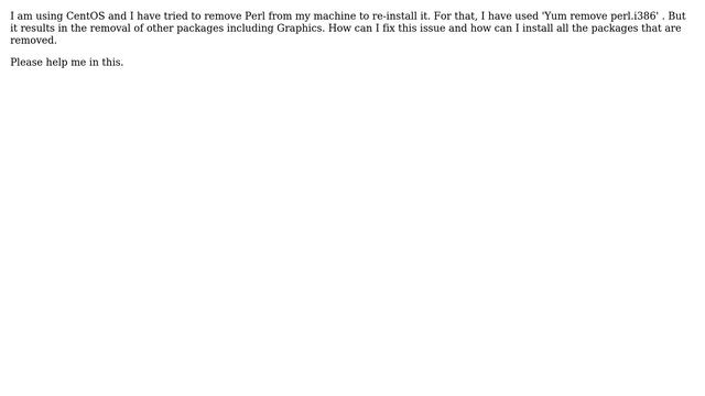 Issue after removing perl.i386 package смотреть онлайн
