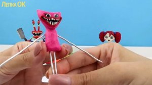 Розовая Девушка ХАГГИ ВАГГИ из игры Поппи Плейтайм. ЛЕПИМ ИЗ ПЛАСТИЛИНА Poppy Playtime с Лепка ОК