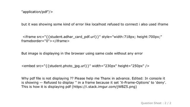 HTML : Embeded pdf File is not displaying in Django смотреть онлайн