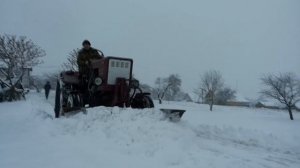 Лопата (отвал) для уборки снега на Т25 (испытания)