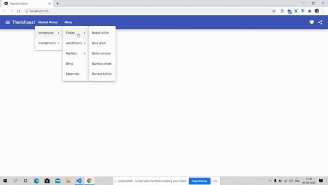 Angular Material Nested Menu Working Example смотреть онлайн