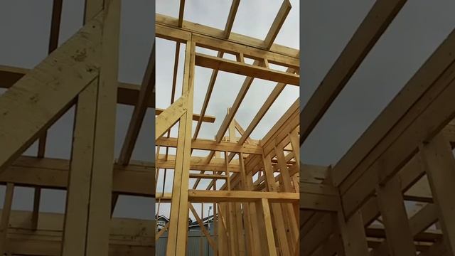 Силовой каркас каркасного одноэтажного дома 17х8 м с террасой 5х3 м площадью 110 кв. м. - Часть 3. смотреть онлайн
