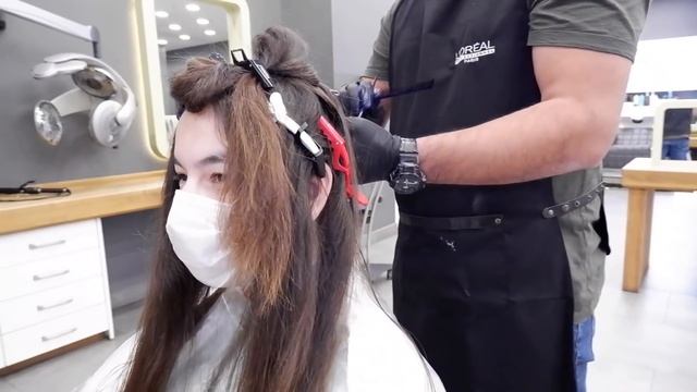 Why Are You Doing This To Yourself? Haircut And Haircolor For Girl асмр