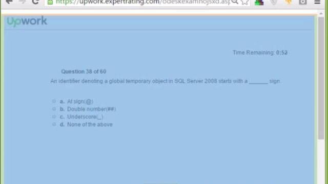 Knowledge of SQL Server 2008 Skills Test -TOP 10% 20% Upwork Test Answers смотреть онлайн