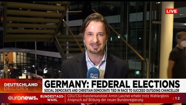 Schalte 3: Bundestagswahl 2021, live aus dem Willy-Brandt-Haus Berlin, 26.09.2021, ©euronews смотреть онлайн