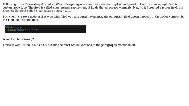 Drupal: Multilingual Paragraphs fields are not present in node content смотреть онлайн