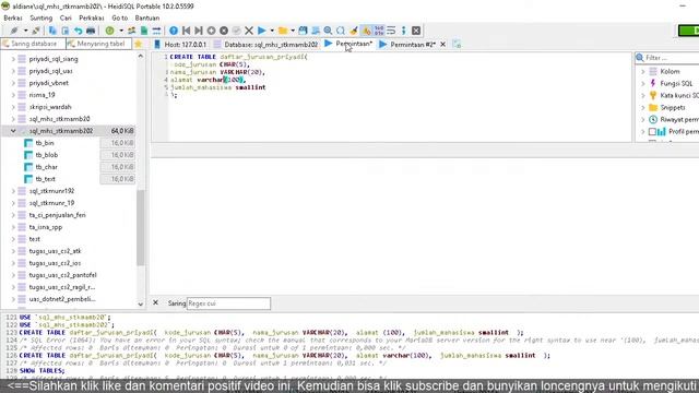 Editor GUI mariaDB dan Query Editing Struktur Tabel - Kuliah online Komputer di Ambarawa смотреть онлайн