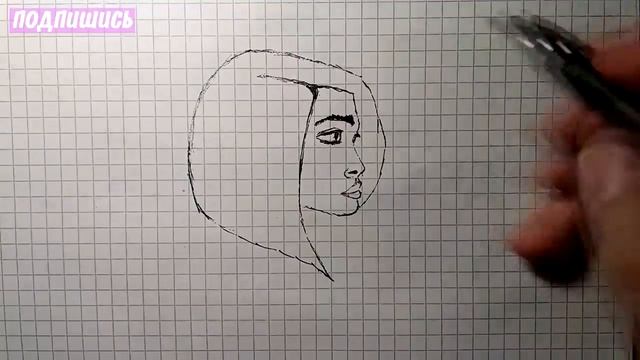 Как нарисовать модную ЖЕНСКУЮ СТРИЖКУ, ГРАДУИРОВАННЫЙ БОБ, простые рисунки смотреть онлайн