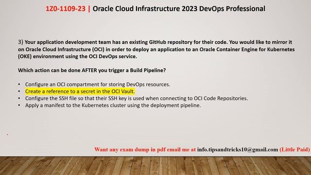 Oracle Cloud Infrastructure 2023 DevOps Professional (1Z0-1109-23) | Latest Dumps смотреть онлайн