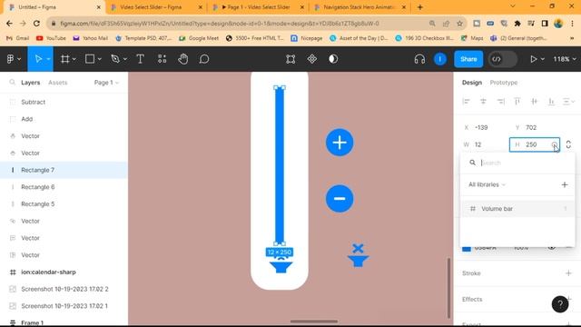 Volume Menu Bar Animation in Figma using variables (2023) смотреть онлайн