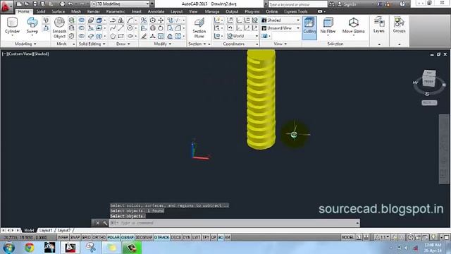 3D modelling ACME bolt using AutoCAD смотреть онлайн