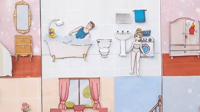 Paper Doll House - Cinderella & Her Family in Handmade Paper Doll House -Dressing Up Paper Doll prt смотреть онлайн