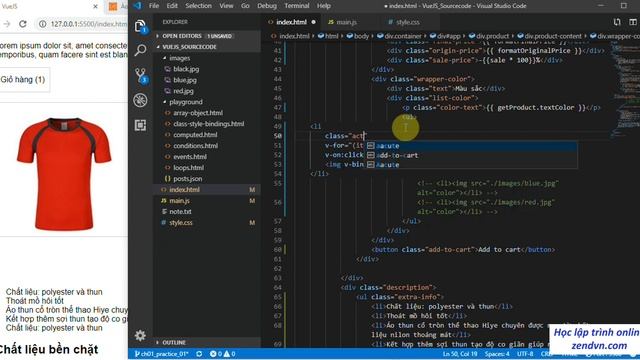 Lập trình VueJs - 19 Xử lý Change Color Phần 02 смотреть онлайн